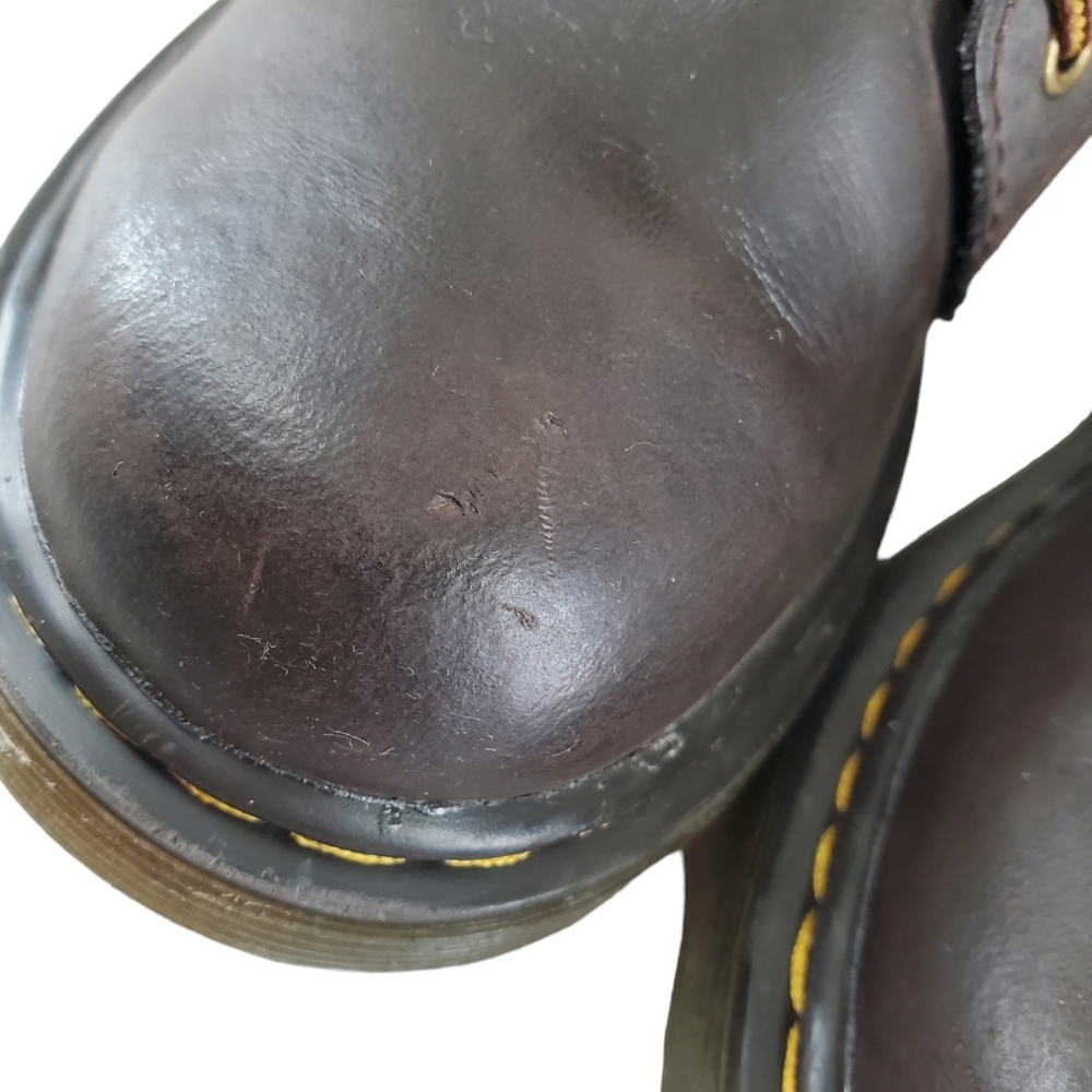 Dr Martens Combat Boots Shoes Girls Junior Sz 2 Brown Leather Softy Lace Up 1460 - Picture 8 of 15
